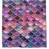 Pink Mermaid Glitter Scales- Mermaid Scales Shower Curtain (Front)