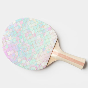 Pink Mermaid Gold Glitter Iridescent Ping Pong Paddle