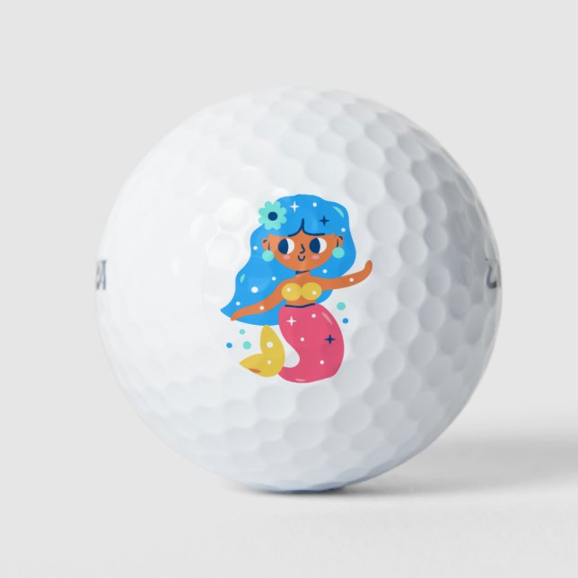 Pink mermaid golf balls (Front)