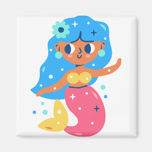 Pink mermaid magnet