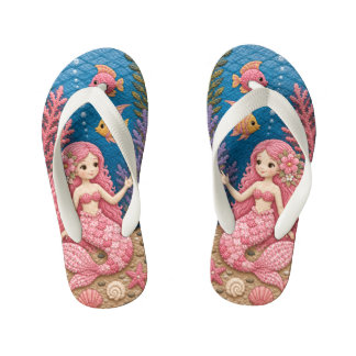 Pink Mermaid Quilt  Kid's Jandals