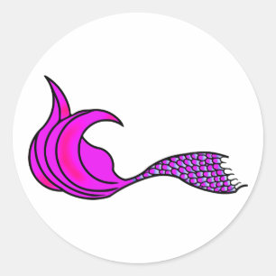 Pink mermaid tail stickers