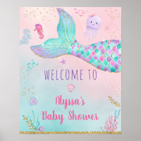 Pink Mermaid Under The Sea Baby Shower Welcome