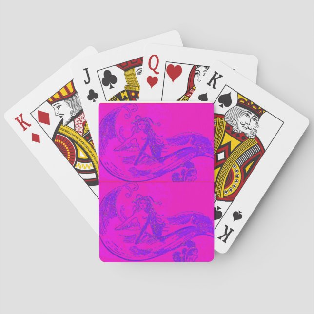 pink mermaids playing cards (Back)