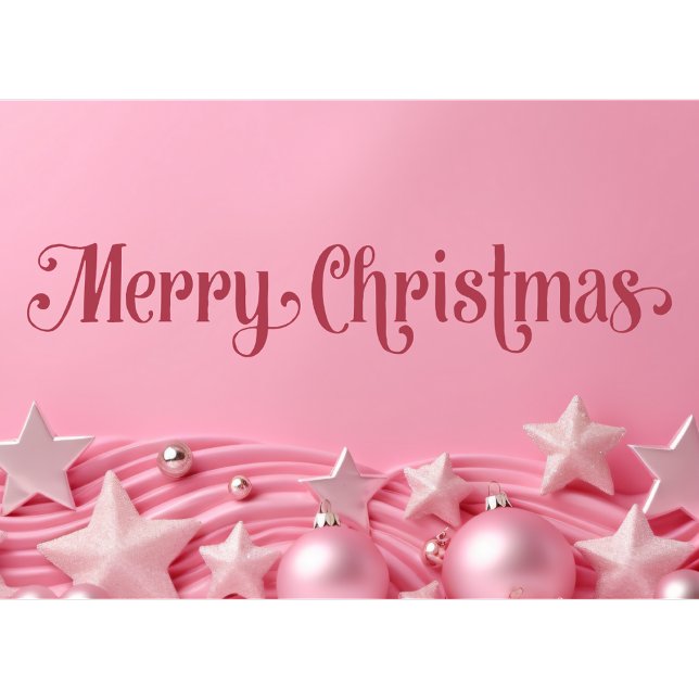 Pink Merry Christmas Business Holiday Card (Creator Uploaded)