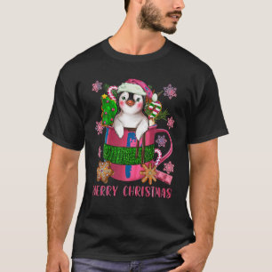 Pink Merry Christmas Hot Chocolate Coffee Cup With T-Shirt
