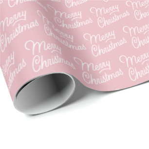 Pink Merry Christmas Pattern Wrapping Paper