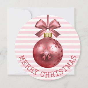 Pink Merry Christmas Personalised Card