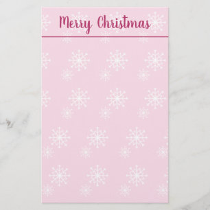 Pink Merry Christmas Stationery