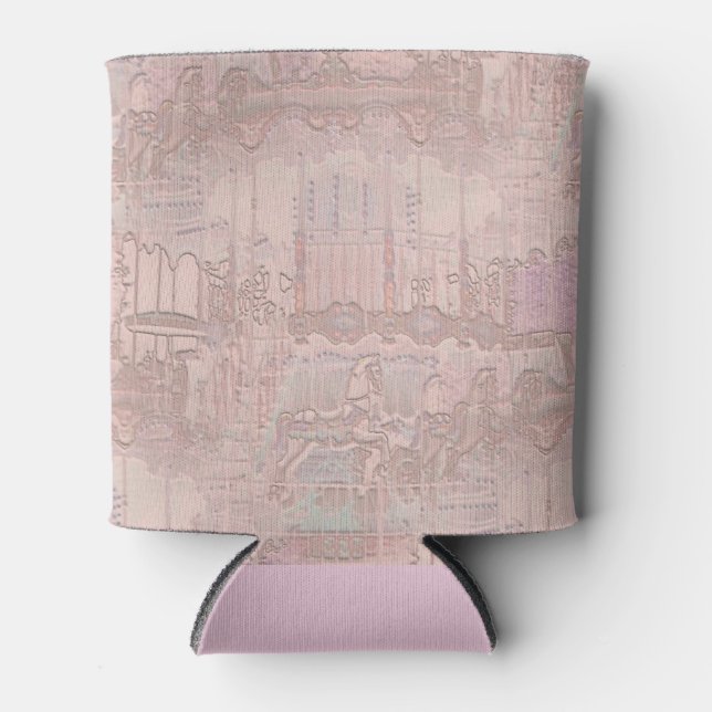 Pink Merry-Go-Round Horses Can Cooler (Front)