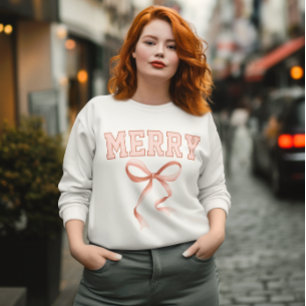 Pink merry sweatshirt, Merry christmas sweatshirt