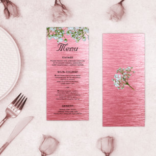 Pink Metal Modern Wedding Menu