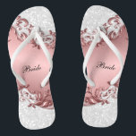 Pink Metallic Floral & Confetti Glitter | Wedding Jandals<br><div class="desc">Bridal Party Flip Flop Shoes ready for you to personalise. ⭐This Product is 100% Customisable. Graphics and / or text can be added, deleted, moved, resized, changed around, rotated, etc... ⭐99% of my designs in my store are done in layers. This makes it easy for you to resize and move...</div>