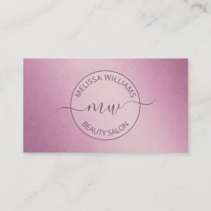Pink Metallic Logo Business Card
