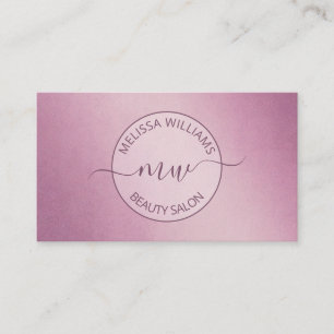 Pink Metallic Logo Business Card
