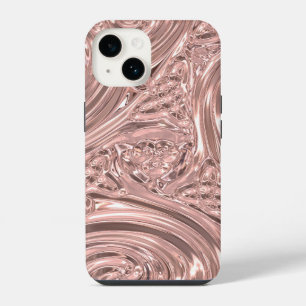 Pink metallic look elegant victorian art nouveau iPhone 14 case