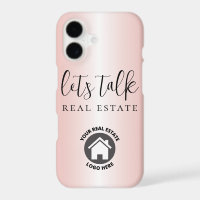 Pink Metallic Real Estate Business Add Logo