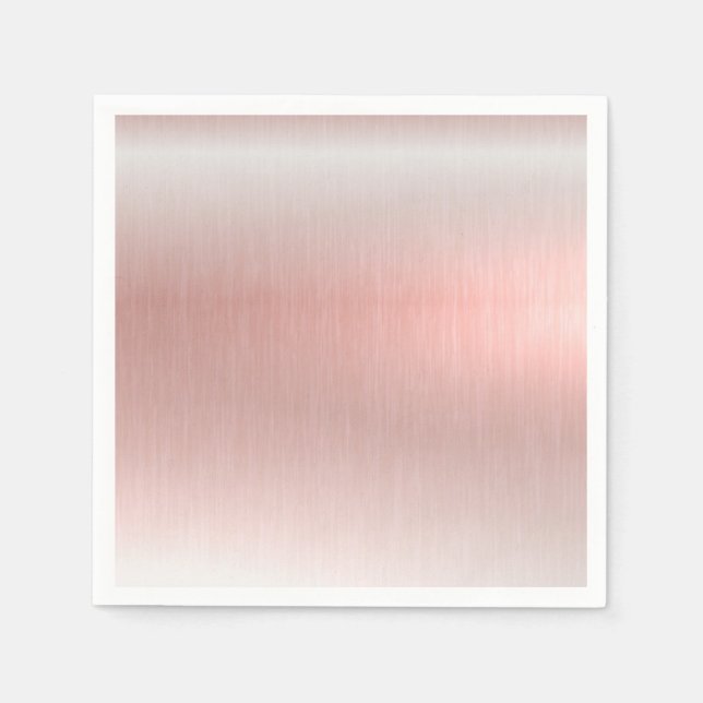 Pink Metallic Wedding Baby Shower Napkin (Front)