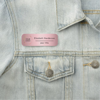 Pink Metallic with Your Logo Name Tag