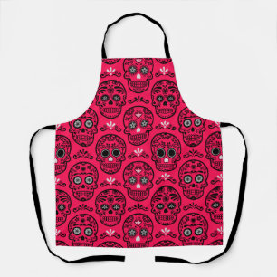 Pink Mexican Calavera Floral Skull Apron