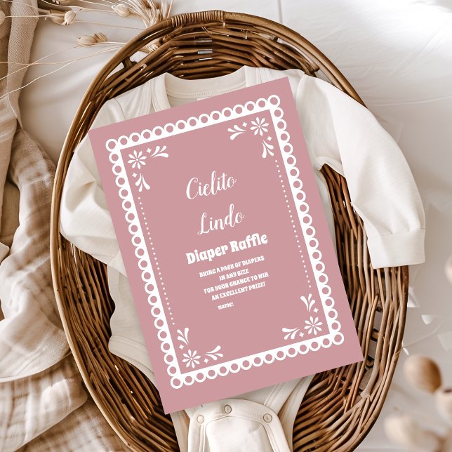 Pink Mexican Cielito Lindo Diapper Raffle Enclosure Card (Creator Uploaded)
