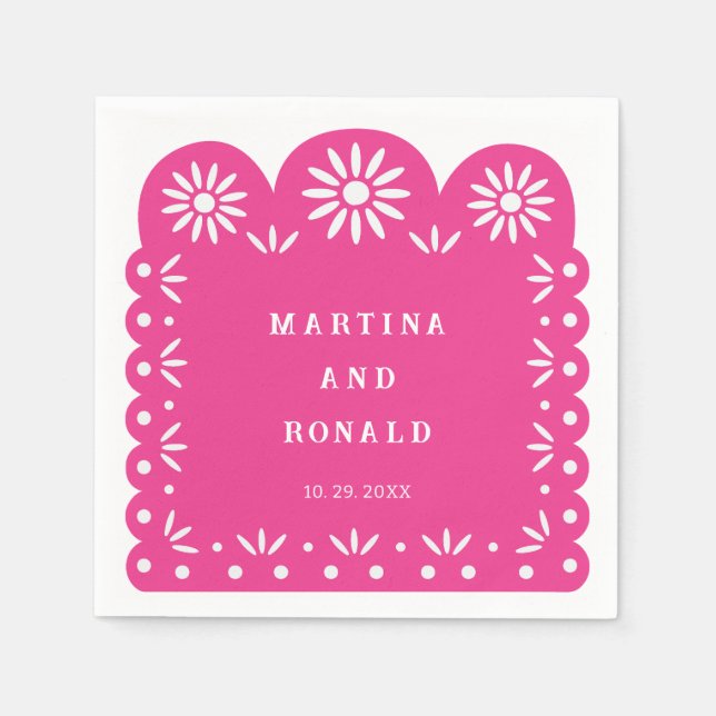 PINK MEXICAN PAPEL PICADO NAPKIN (Front)