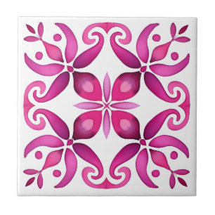 Pink Mexican talavera wedding favors printed Tile