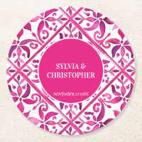 Pink Mexican talavera wedding favours printed
