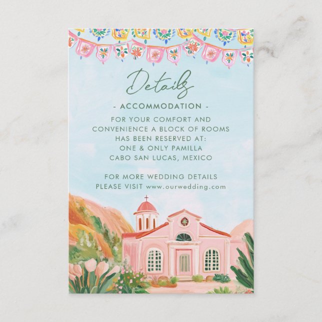 Pink Mexico Destination  Enclosure Card (Front)