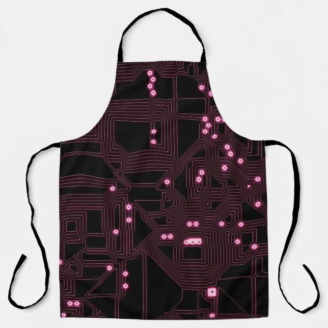 pink micro chip circuit backgroundbackground,3d,ab apron (Front)
