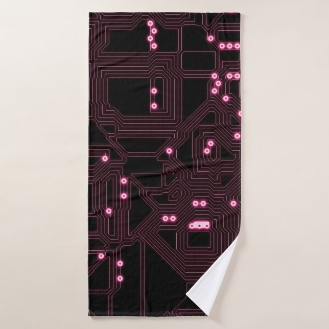pink micro chip circuit backgroundbackground,3d,ab bath towel (Bath Towel)