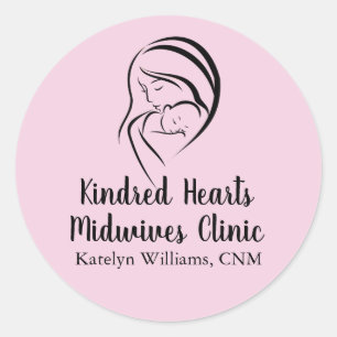 Pink Midwife Services Mum & Baby Birth Centre Classic Round Sticker