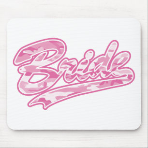 Pink Military Bride Camouflage Mouse Pad