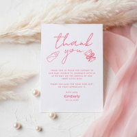 Pink Milk Bottle Champagne Baby Shower Thank You
