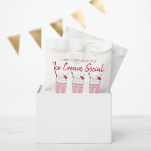 Pink Milkshake Ice Cream Social Birthday Party Favour Bags