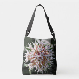 Pink Milkweed Flower Cluster Nature Crossbody Bag