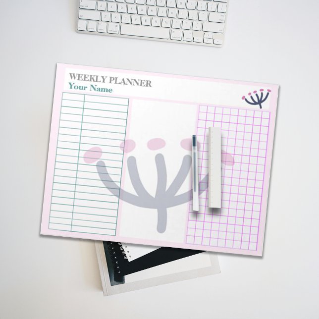 Pink Mimosa Customise Stationery Planner Notepad (Creator Uploaded)