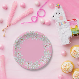 Pink Mini-Flowers, Paper Plate