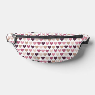 Pink Mini Hearts and Plum Romantic Love Motif Bum Bags