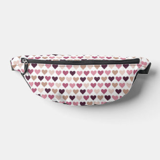 Pink Mini Hearts and Plum Romantic Love Motif Bum Bags
