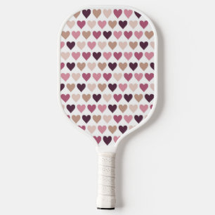 Pink Mini Hearts and Plum Romantic Love Motif Pickleball Paddle