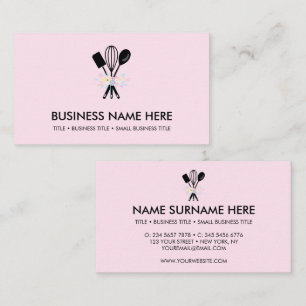 pink Minimal Bakery Cooking Pastry Pizzeria Business Card