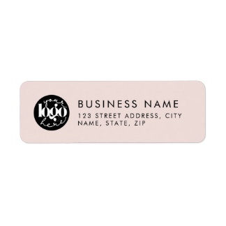 Pink Minimal Custom Business Logo Return Address