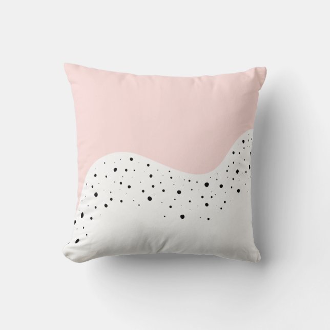 Pink minimal design  with dots cushion (Front)