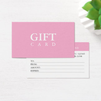 Pink Minimal Simple Beauty Gift Certificates