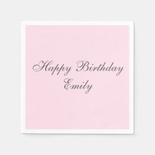 Pink Minimalist Birthday Party Napkins