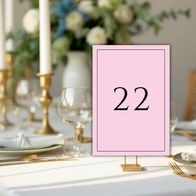 Pink Minimalist Elegant Wedding  Table Number (Creator Uploaded)