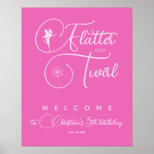 Pink Minimalist Fairy Welcome Poster