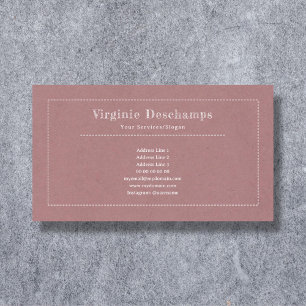 Pink Minimalist Kraft Rustic Business Card
