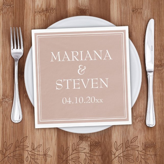 Pink Minimalist Modern Wedding Napkin (Creator Uploaded)